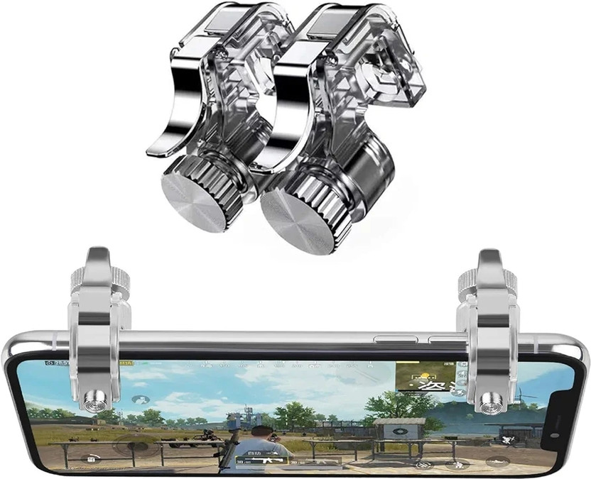 USPOT PUBG Smartphone Gaming Triggers Sensitive Aim & Fire Controller Mobile Gaming  Joystick(Silver, For PS4, PS3, PC, Xbox One)