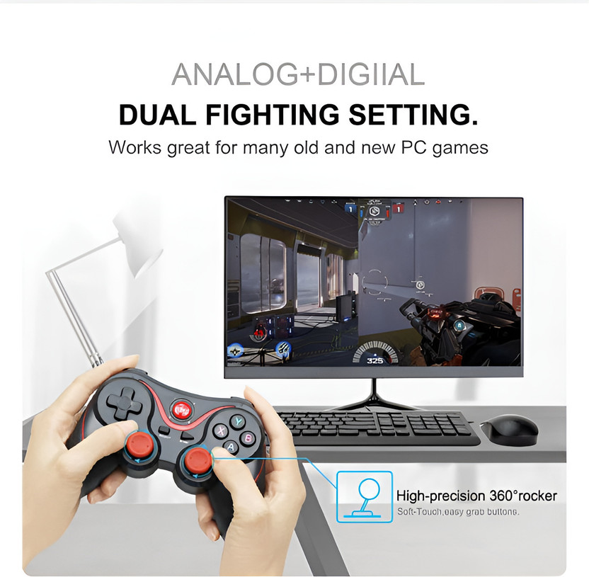 Confiavel X3 Wireless Bluetooth Gamepad For Android/Windows/Smart TV (PUBG Not Support) Gamepad(Black, For Android)