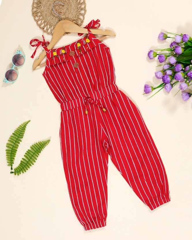 KHUKU FASHION Striped Girls Jumpsuit