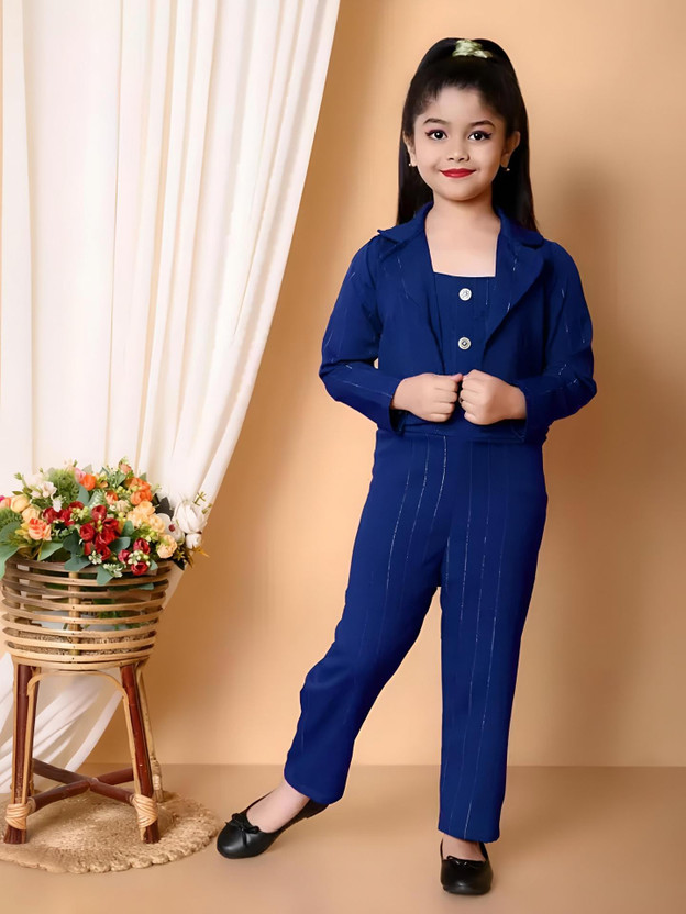 LM FASHION Striped Girls Jumpsuit
