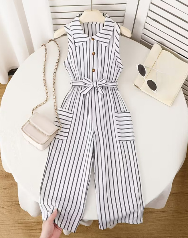 SARGUM FASHION Striped Girls Jumpsuit
