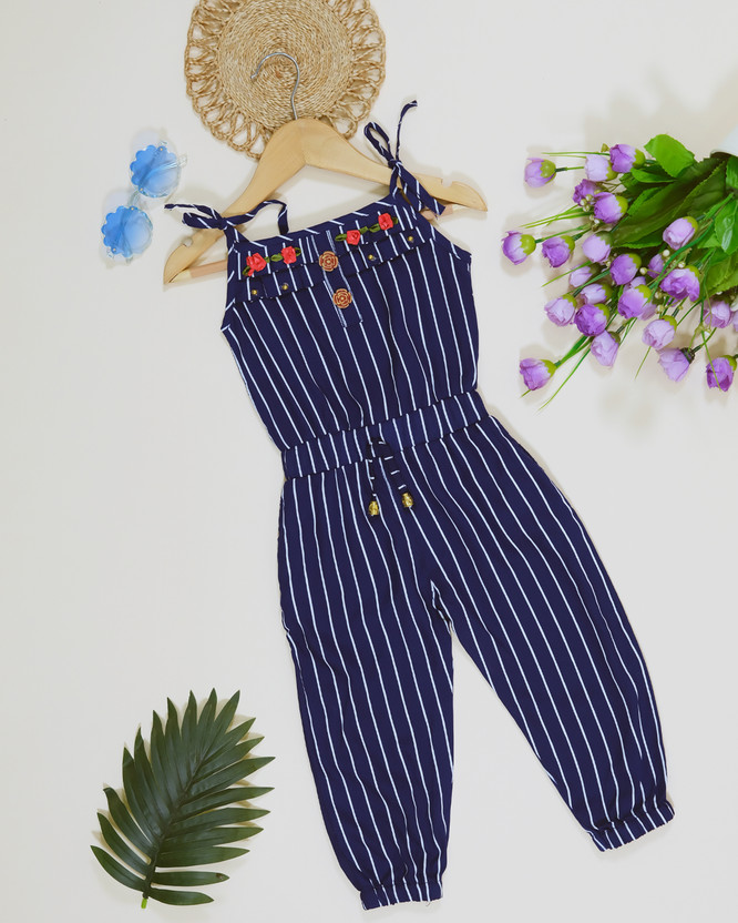 KHUKU FASHION Striped Girls Jumpsuit
