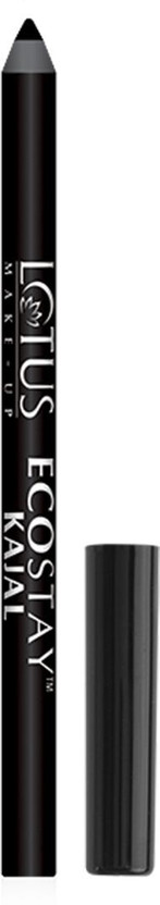 LOTUS MAKE - UP ECOSTAY Kajal | Water and Smudge-proof with Jojoba oil & Vitamin E| Matte Finish(Black, 1.2 g)