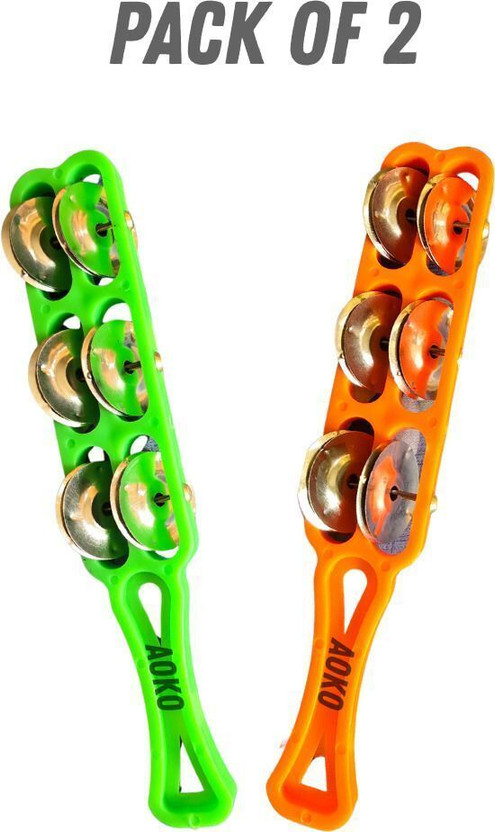 AOKO Plastic Taal Kanjira Kartal Musical Instrument for Kirtan Puja Bhajan Kartal Instrument