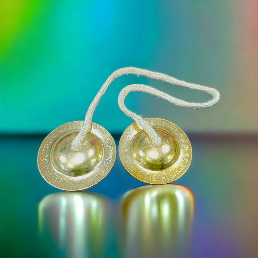 Dev Samagri Manjeera For Pooja Kirtan Worship kartal instrument Hand Cymbals Manjira Pair Kartal Instrument