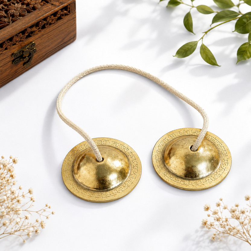 Choiceur Hand Cymbals Manjeera/Manjira Pair - Indian Musical Instrument Kartal Instrument
