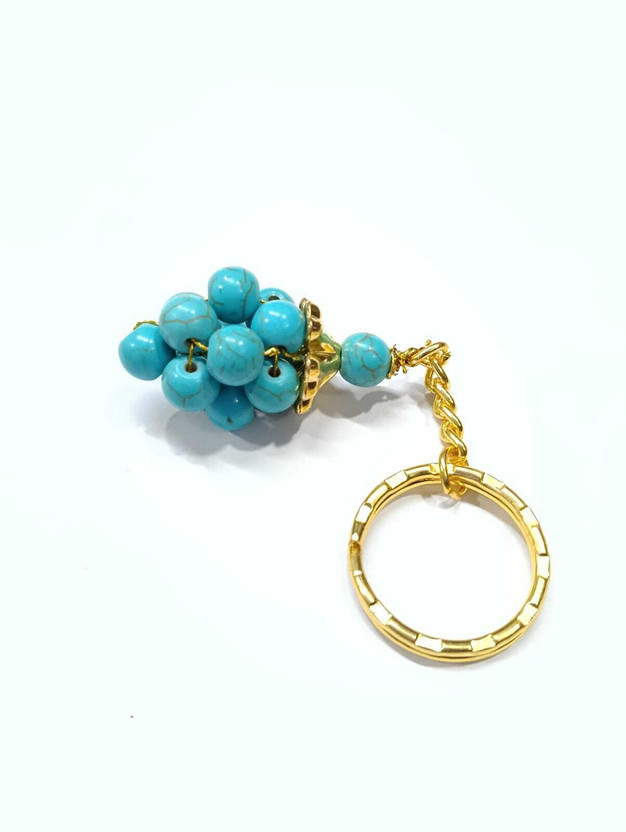 ABABILCRYSTAL TORQUOISE NEW KEYCHAIN 15 BEADS 03.ZZ Key Chain