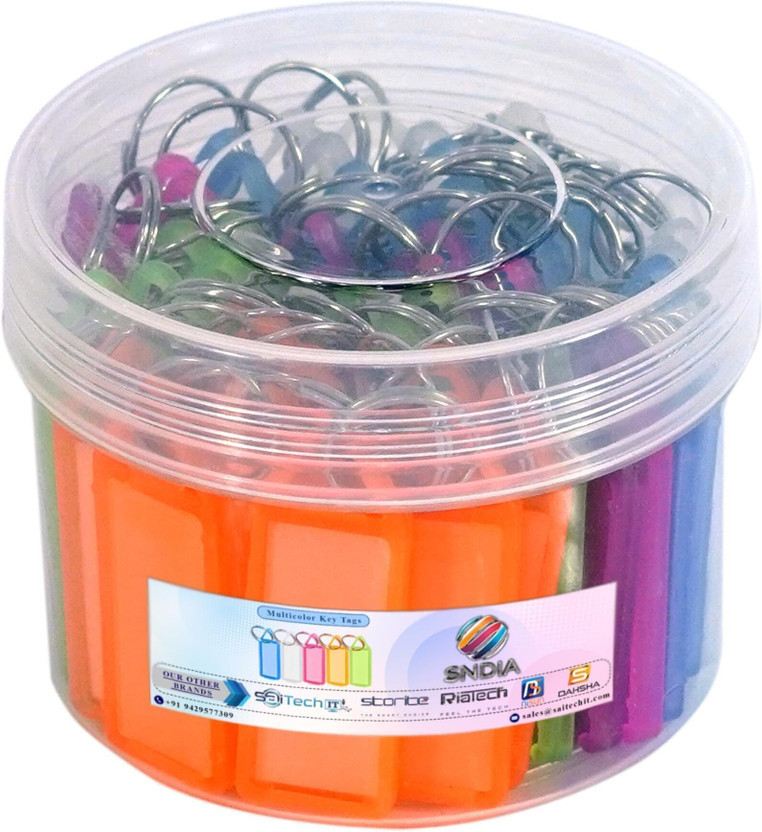 Keytastic Multi (PO 50) with Name Tag Label Two Side Id Label _J745 Key Chain
