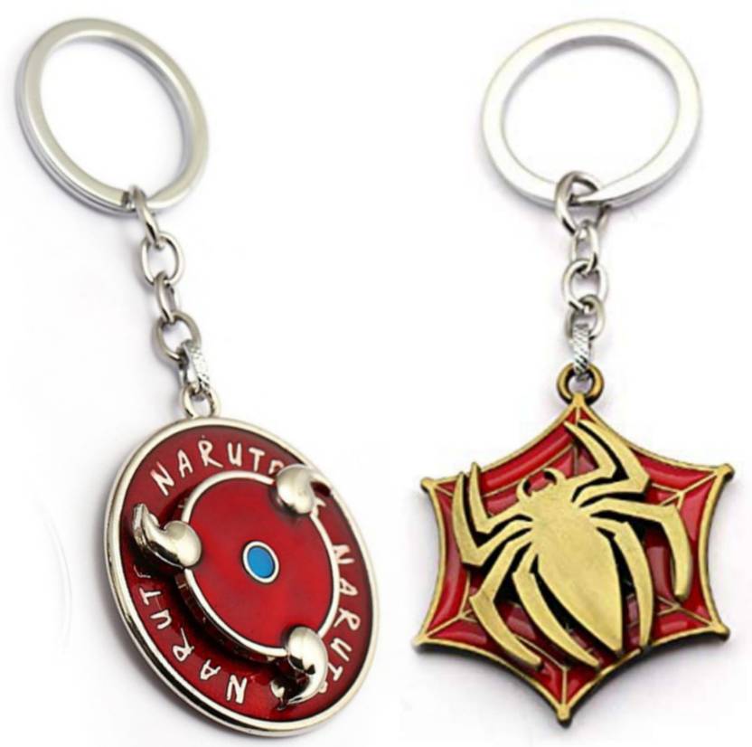 Jainsburys Combo of Naruto spinning rotating keychain & Animal Spider