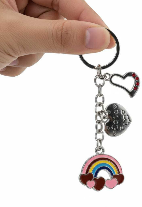 Nandisth Nandisth Love Heart Keychain / Cute Colorful Key Ring Key Chain - Flipkart Deal