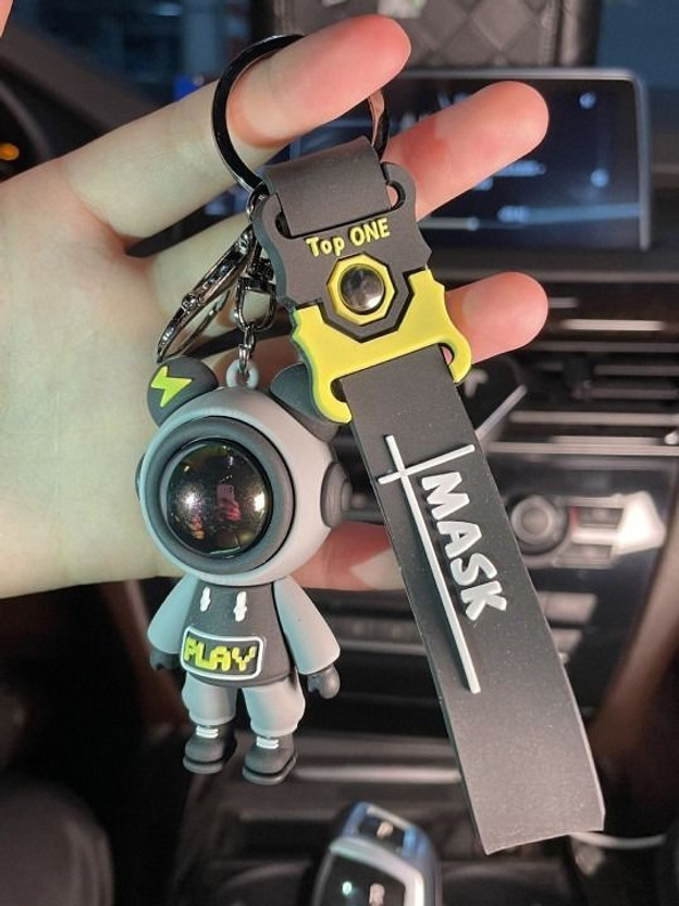 Neel Cute Astronaut Keychain for Kids Space Robot Keychain Strap Playful 3D Cartoon Key Chain
