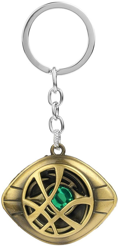 Rozti Avengers Dr Strange Eye Green Stone Key Chain & Key Ring for Bike & Car Key Chain