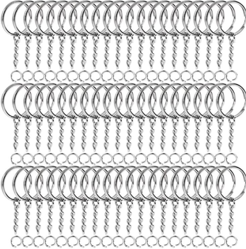 GoArt Silver 28mm Open Jump Ring Connector Key Case(Set Of 30) Key Chain