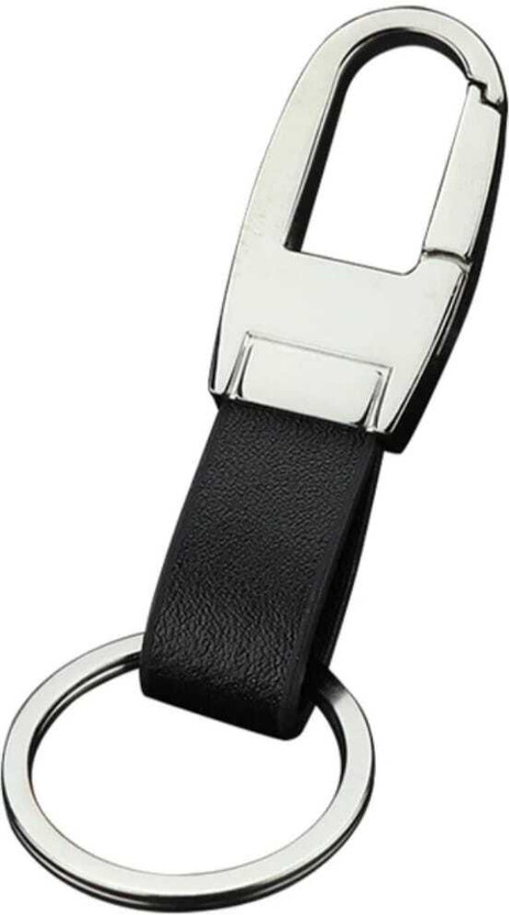 JI ACCESSORIES Metal Leather Loop Keychain with Hook Pack of 4 Key Chain