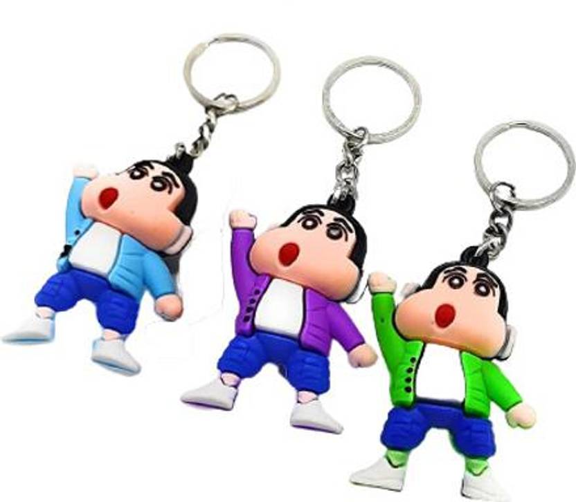 Newview THREE 3D Rubber of Cute Shinchan keychain use as Bag Charm, Car