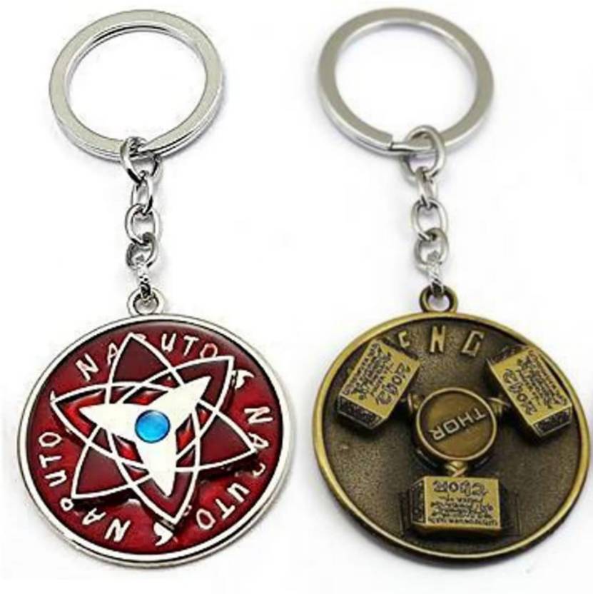 Jainsburys Combo of Naruto spinning Rotating keychain & Thor hammer