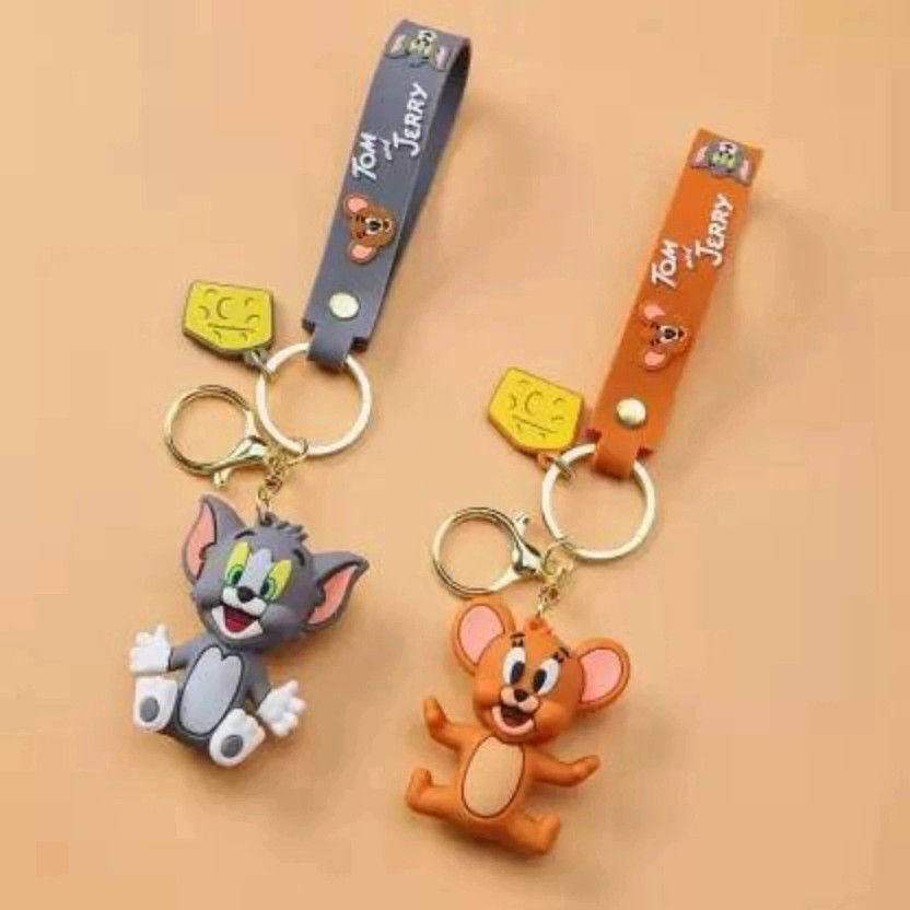 A TO Z ONLINE STORE 3D Cute Tom and Jerry Keychain For Girls and Boys 2PCs Tom & jerry keyring Key Chain