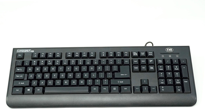 Tvs Electronics Champ HD Keyboard Wired USB Standard Desktop Keyboard Compatible with Desktop, Laptop, Mac(Black)
