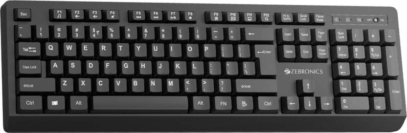 ZEBRONICS Zeb-Companion 116-K Wireless Standard Desktop Keyboard Compatible with Desktop, Laptop(Black)