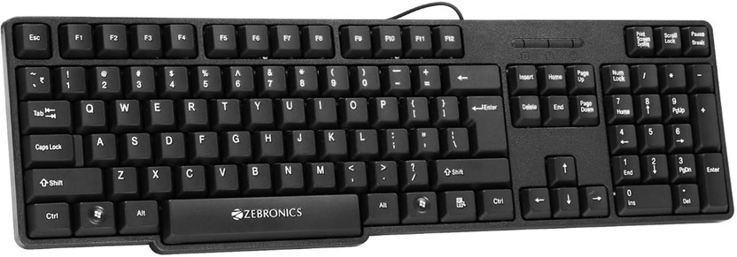 ZEBRONICS ZEB-K65 Wired USB Standard Desktop Keyboard Compatible with Desktop, Laptop(Blk)