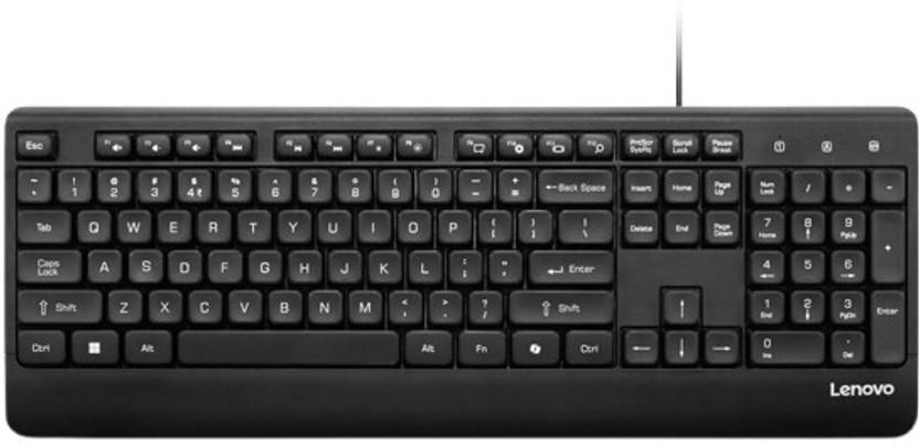 Lenovo Lenovo 110 USB-A Wired Keyboard Wired USB Standard Desktop Keyboard Compatible with Desktop with Plug & Play USB Interface(Black) - Flipkart Deal