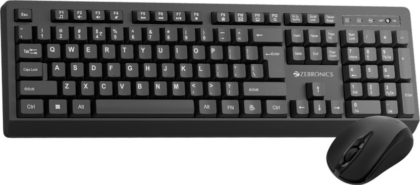 ZEBRONICS Zeb-Companion 116 (Black) Wireless Standard Desktop Keyboard Compatible with Desktop, iPad, Laptop, Mac, Tablet(Black)