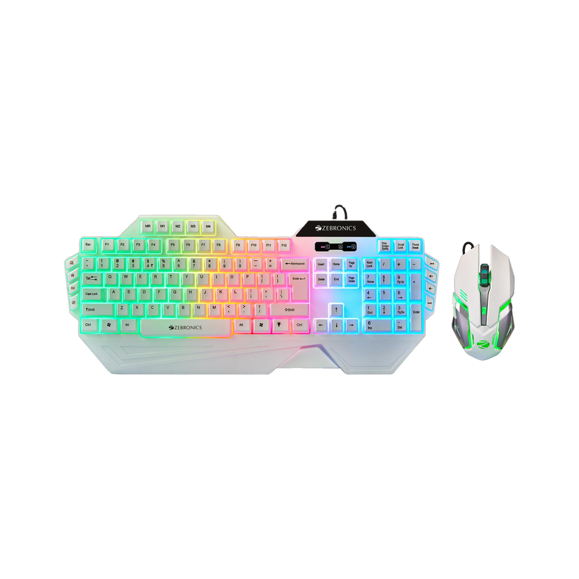 ZEBRONICS Zeb-Optimus(Zeb-KMC 2) Wired USB Standard Gaming Keyboard Compatible with Desktop, Laptop, Mac(White)