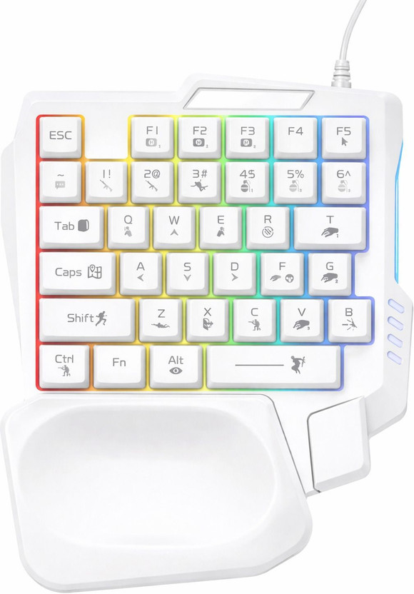 xavion XAVGK Wired USB Handheld Gaming Keyboard Compatible with Desktop, Laptop(White)