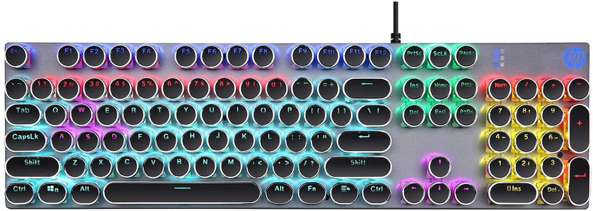 HP GK400Y Mechanical Gaming Keyboard Wired USB Standard Gaming Keyboard Compatible with Desktop, Laptop, Mac(Black)