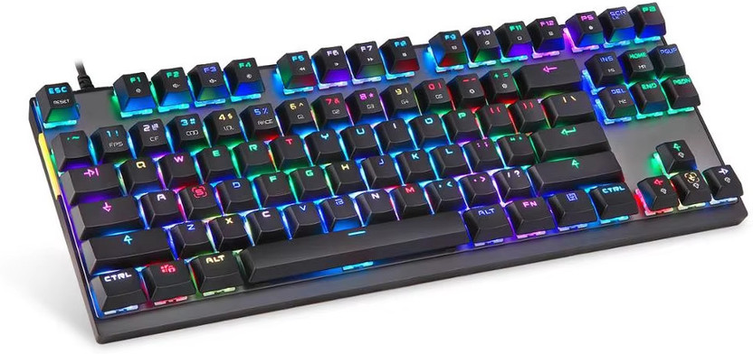 RETRACK GS200 FPS Sniper ARGB Brown Mechanical Switches RGB Gaming Mechanical Keyboard Wired USB Standard Gaming Keyboard Compatible with Desktop, Laptop, Mac(Black)