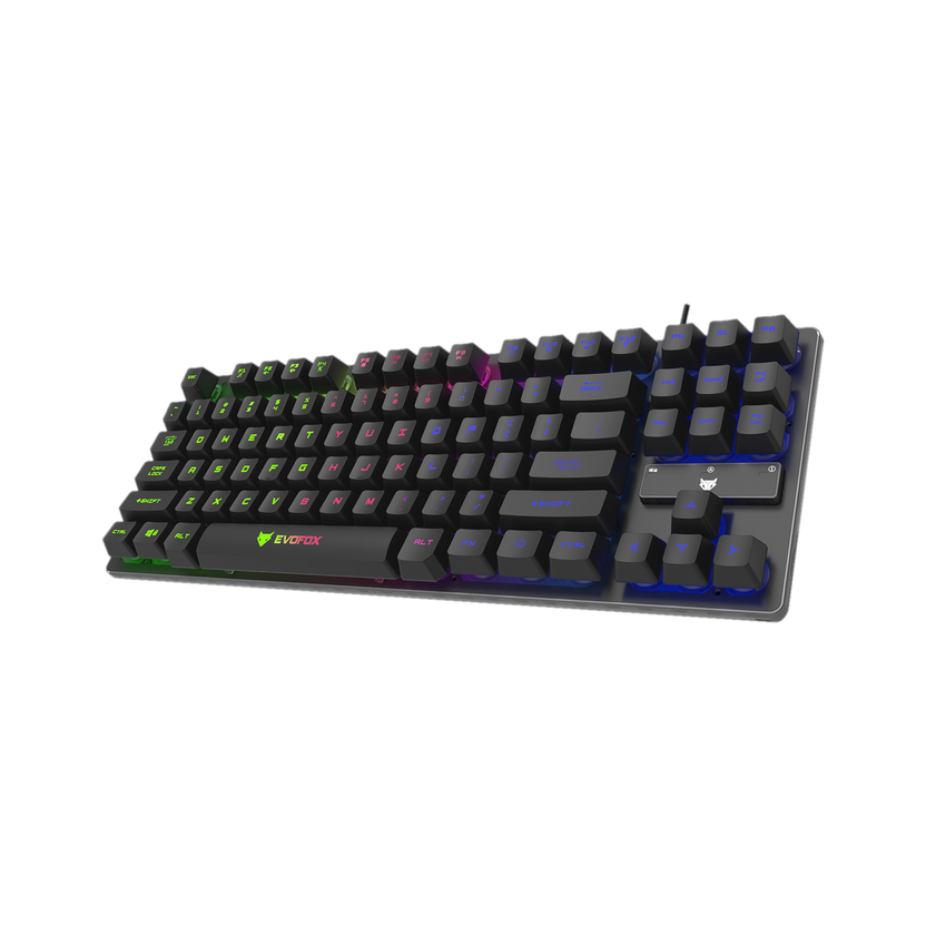 EVOFOX Fireblade LED Backlit Wired USB Standard Gaming Keyboard Compatible with Desktop, Laptop, Mac with gaming mode ,stand support,multimedia_keys,Fireblade(Black)