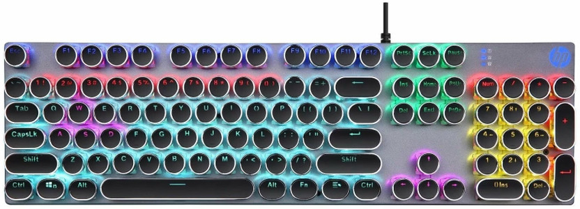 HP GK400Y Mechanical Wired USB Standard Gaming Keyboard Compatible with Desktop, Laptop, Mac Easy to Use,Plug and Play,Quick, Comfy Durable body(Black)