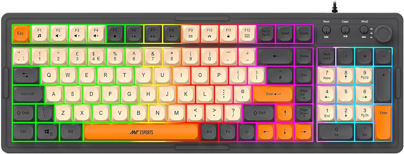 Ant Esports MK800 Pro Mechanical Wired USB Standard Gaming Keyboard Compatible with Desktop, Laptop(Grey ,Beige ,Orange)