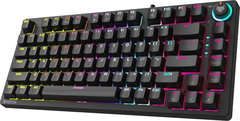 EVOFOX Katana X2 TKL Mechanical Wired USB Tenkeyless Gaming Keyboard Compatible with Desktop, Laptop, Mac multimedia_keys,Katana X2 TKL (Black)
