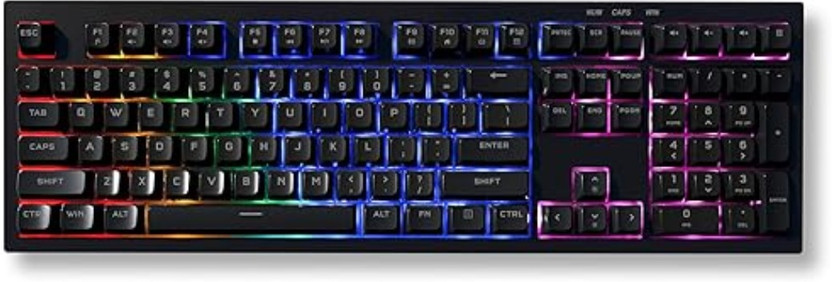 Azoth Monolith Black 108 Keys Gaming Membrane Keyboard, RGB Backlit with 15 Modes Wired USB Tenkeyless Gaming Keyboard Compatible with Desktop, Laptop, Mac, Tablet(Black)