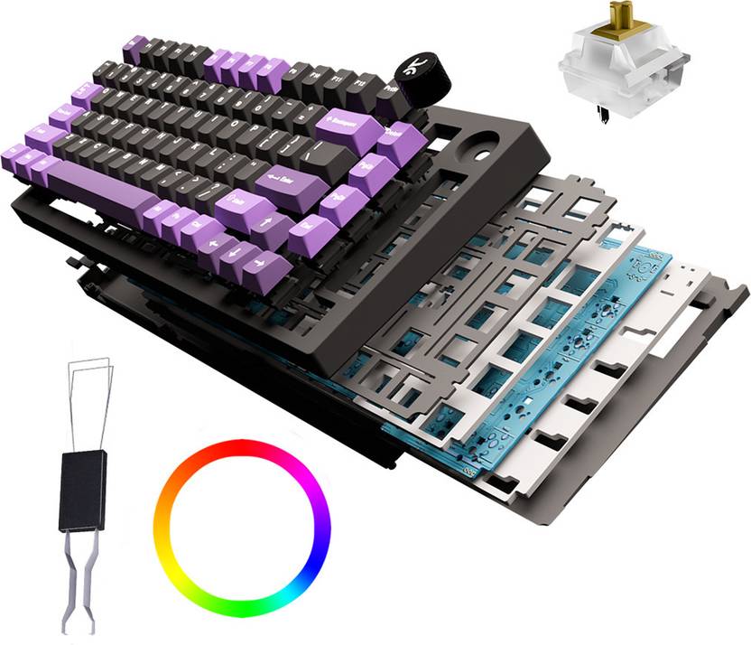 Kreo Swarm Wireless Mechanical Gaming Keyboard, 5-Pin Hot Swap PCB and RGB Backlight Wireless Tenkeyless Gaming Keyboard Compatible with Desktop, Lapt