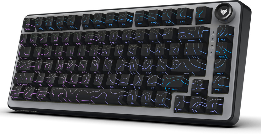 EVOFOX Ronin X75 Plus Tri-Mode with Gasket Mount & Hot Swap Switches Programmable Bluetooth, Wireless, Wired USB Tenkeyless Gaming Keyboard Compatible with Desktop, Laptop, Mac(Black)