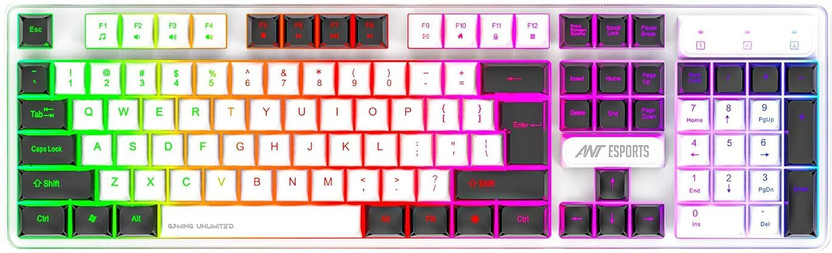 Ant Esports MK1700 Membrane USB-A Connection, Quiet Keystrokes, 12 Multimedia Function Keys Wired USB Standard Gaming Keyboard Compatible with Desktop, Laptop, Mac with gaming mode ,multimedia_keys,Ant Esports MK 1700 Wired Membrane Gaming Keyboard –with Backlit RGB LED, USB-A Connection, Quiet Keys