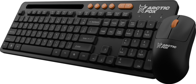 Arctic Arctic Fox KB631/OS849 Wireless Keyboard and Mouse Set Wireless Standard Laptop Keyboard Compatible with Desktop, Laptop, Mac, Tablet(Black) - Flipkart Deal