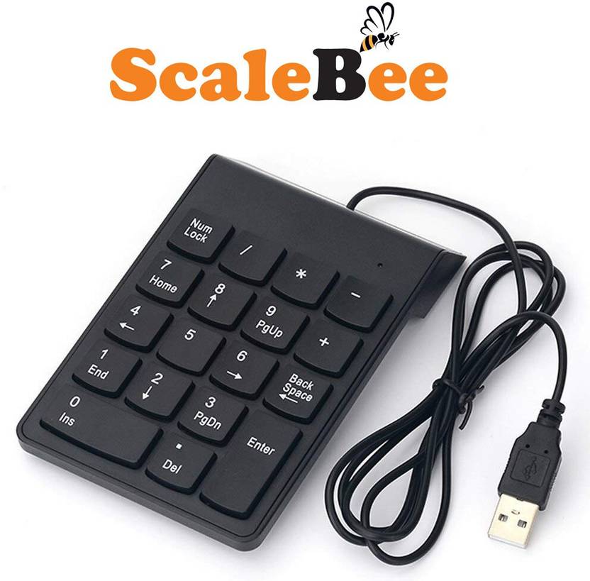 Scalebee Wired Numeric Keypad Slim Mini Number Pad Keyboard Numpad for