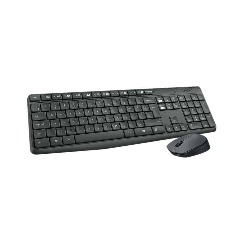Logitech MK235 Full-Sized, 15 FN Keys, 3-Year Battery Life Combo Mouse and Wireless Standard Laptop Keyboard Compatible with Desktop, Laptop, Mac 2.4 GHz Wireless Unifying USB Receiver, Compatible with PC,(Black)