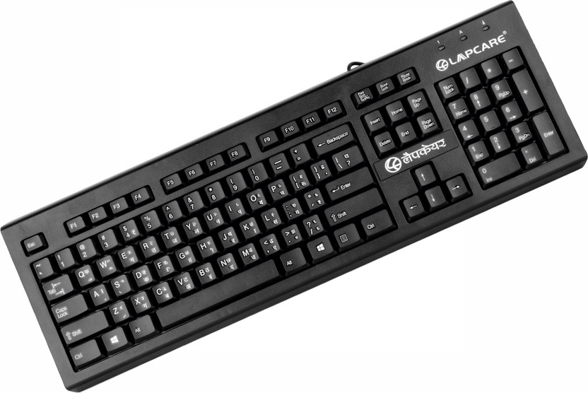 LAPCARE LMK-012 Wired USB Standard Desktop Keyboard Compatible with Desktop, Laptop, Mac with Plug & Play USB Interface(Balck)