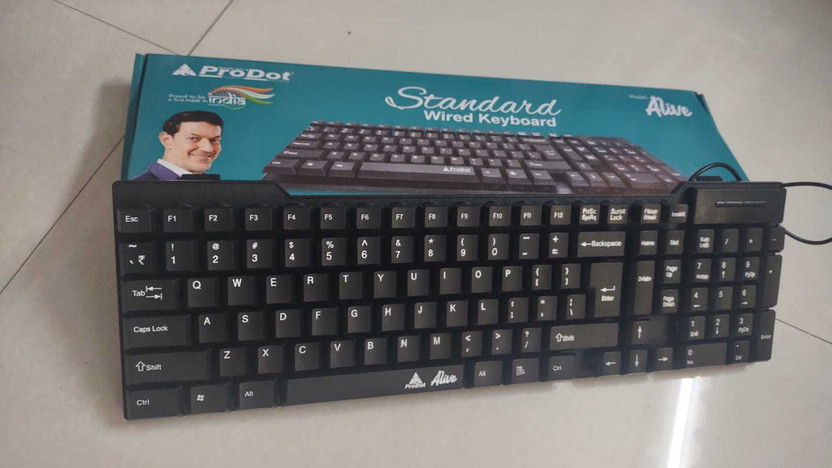 PRODOT Alive Wired USB Standard Laptop Keyboard Compatible with Desktop, Laptop, Mac(Black)