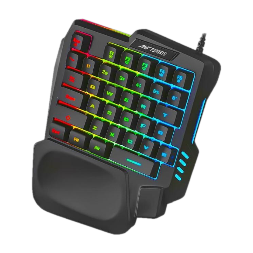 Ant Esports MK1001 One Handed RGB Backlit 35 Keys Gaming Wired USB Handheld Laptop Keyboard Compatible with Desktop, Laptop, Mac Easy to Use,Plug and Play,Quick, Comfy Durable body(Black)