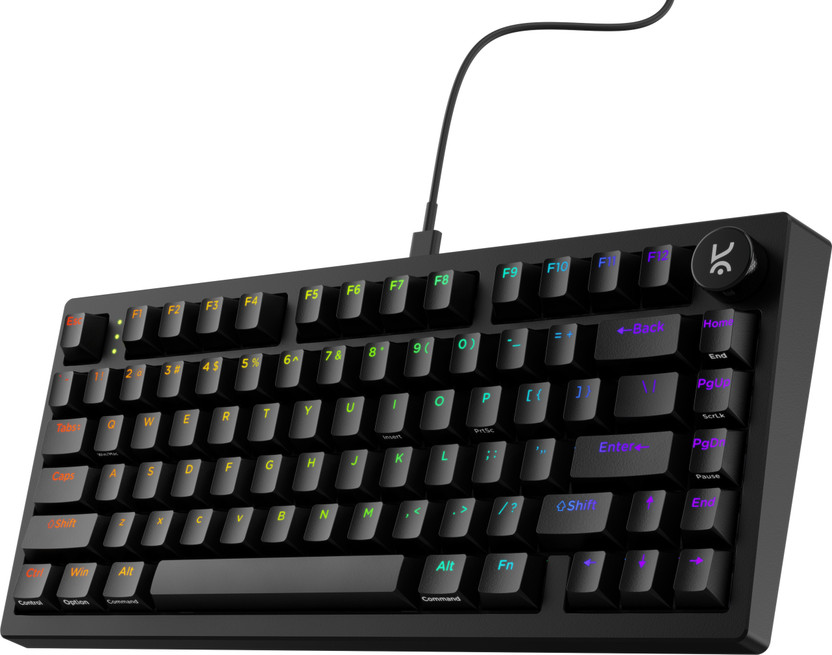 Kreo Hive RGB Gaming Mechanical Keyboard, RGB Keyboards, Braided Cable, led keyboard Wired USB Tenkeyless Gaming Keyboard Compatible with Desktop, Laptop, Mac with Compact Tenkeyless Layout, Tactile Brown Mechanical Switches, Backlit LED Illumination(Black Keycaps, Brown Switches, RGB Backlight)