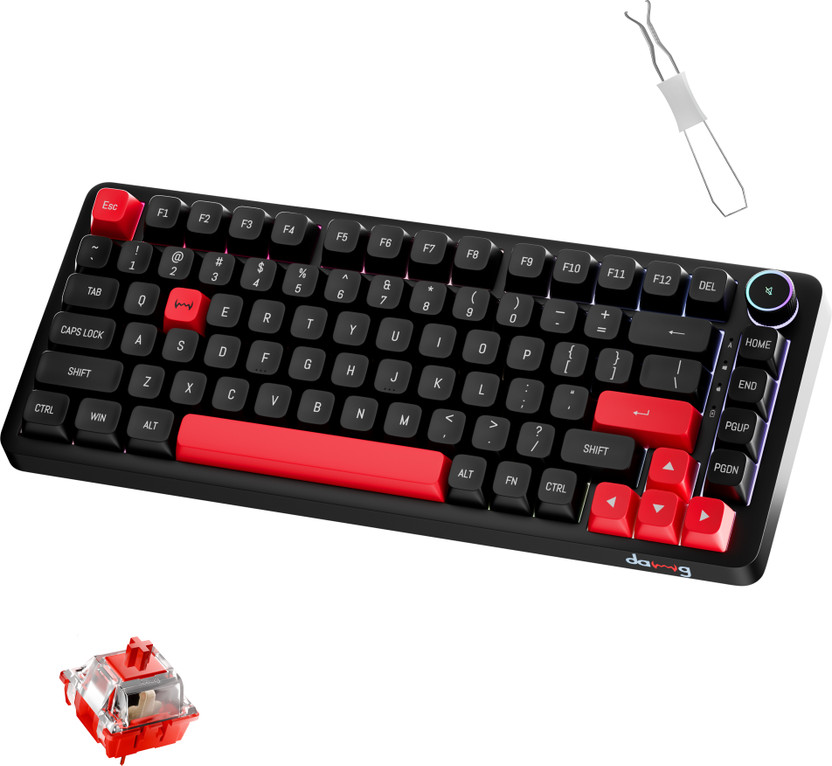 daWg Highkey 718 Wired USB Standard Gaming Keyboard Compatible with Desktop, Laptop with Plug & Play USB Interface(Black)