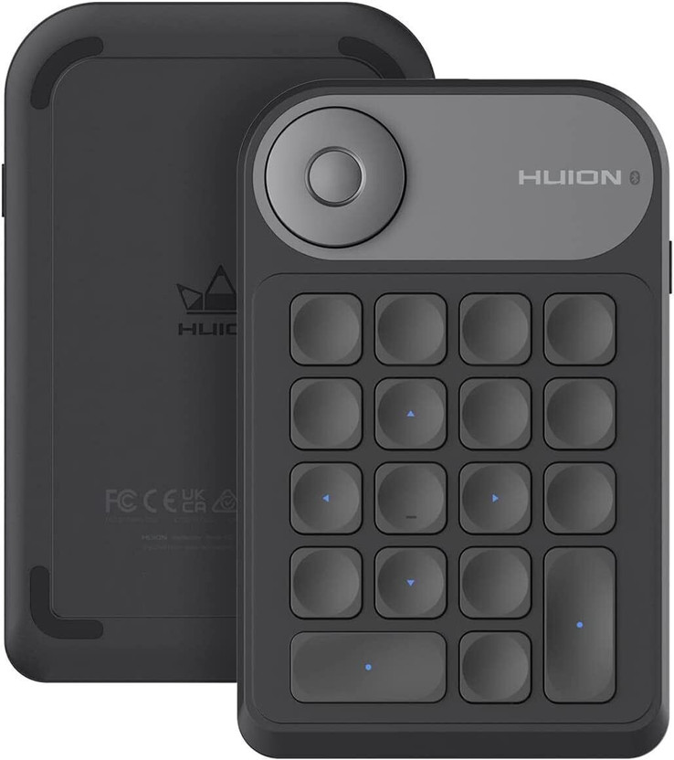 HUION Keydial Mini K20 Bluetooth Handheld Tablet Keyboard Compatible with Desktop, Laptop, Mac(Black)