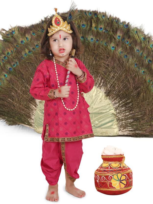 Raj Fancy Dresses Radha and krishna Dress for Kids with Jewellery