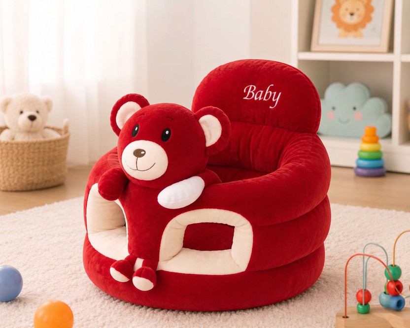 VRD Baby Sofa Seating Chair Fabric Sofa(Finish Color - Red, Pre-assembled)