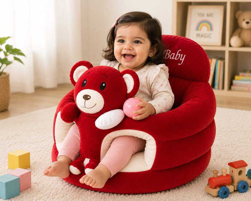 VRD VRD Baby Sofa for Kids Fabric Sofa(Finish Color - Red, Pre-assembled) - Flipkart Deal